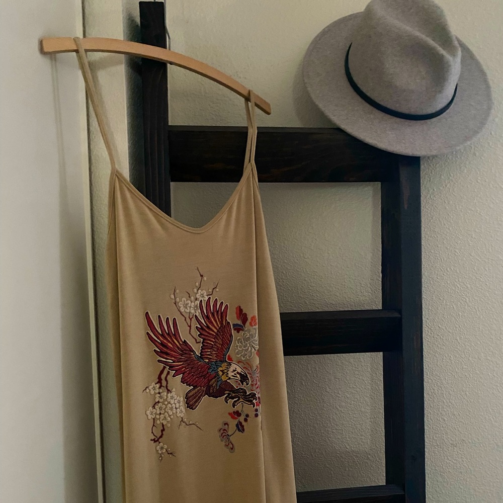 Zara embroidered slip dress